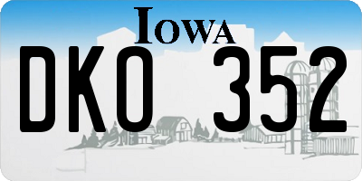 IA license plate DKO352