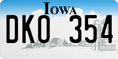 IA license plate DKO354