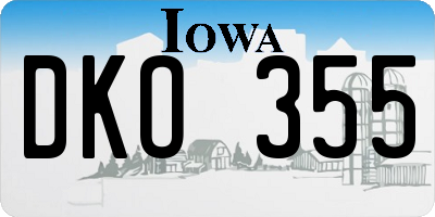 IA license plate DKO355