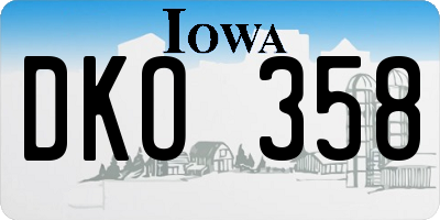 IA license plate DKO358