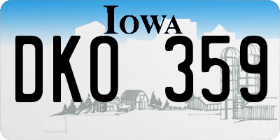 IA license plate DKO359