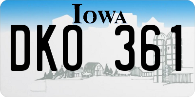 IA license plate DKO361