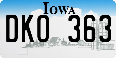 IA license plate DKO363
