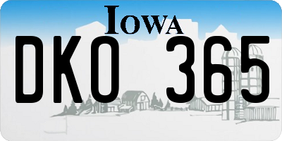 IA license plate DKO365