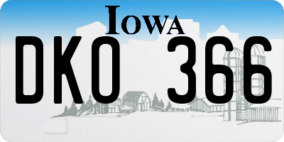 IA license plate DKO366