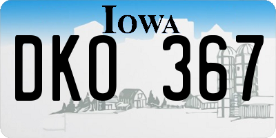 IA license plate DKO367