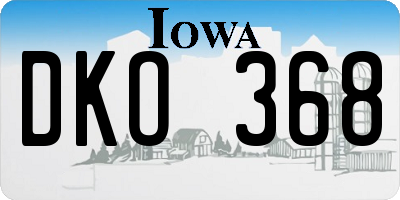 IA license plate DKO368