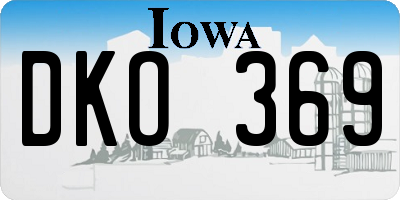 IA license plate DKO369