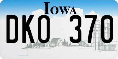 IA license plate DKO370