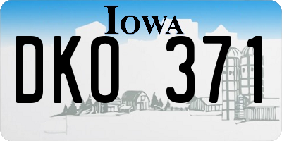 IA license plate DKO371