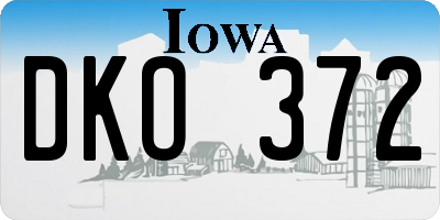 IA license plate DKO372