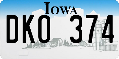 IA license plate DKO374