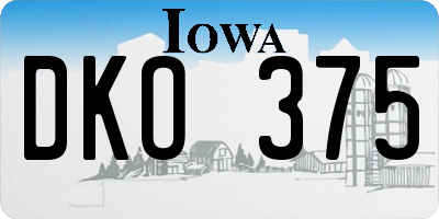IA license plate DKO375