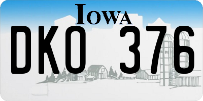 IA license plate DKO376