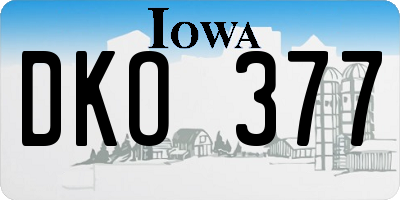 IA license plate DKO377