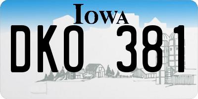 IA license plate DKO381