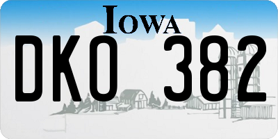 IA license plate DKO382
