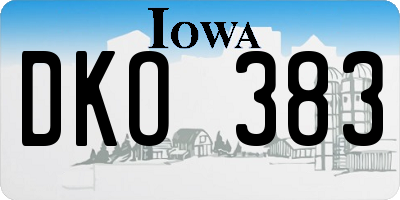 IA license plate DKO383