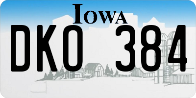 IA license plate DKO384