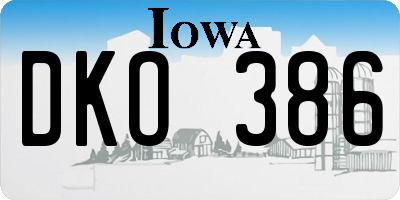 IA license plate DKO386