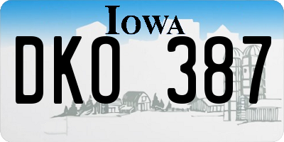IA license plate DKO387