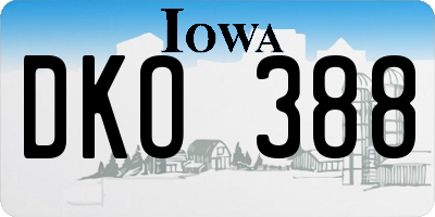 IA license plate DKO388
