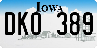 IA license plate DKO389