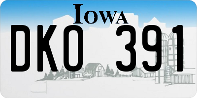 IA license plate DKO391