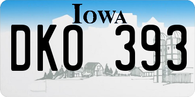 IA license plate DKO393