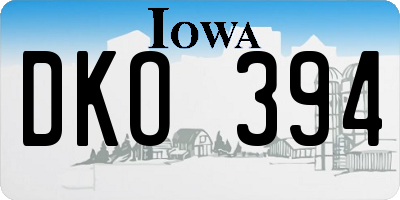 IA license plate DKO394