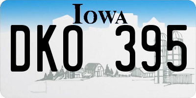 IA license plate DKO395