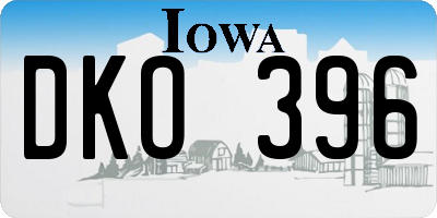 IA license plate DKO396