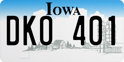 IA license plate DKO401
