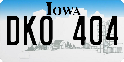 IA license plate DKO404