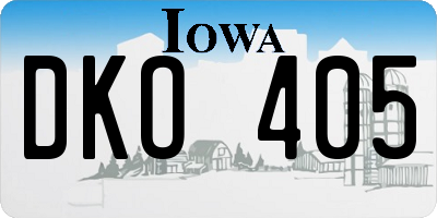IA license plate DKO405