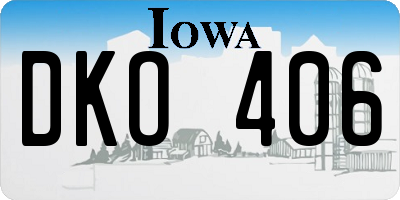 IA license plate DKO406