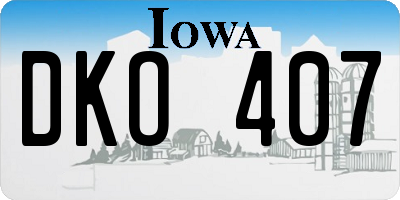 IA license plate DKO407