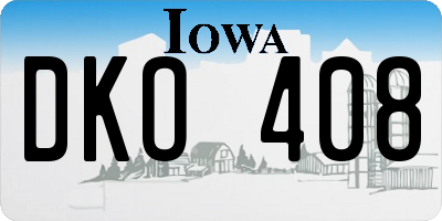 IA license plate DKO408