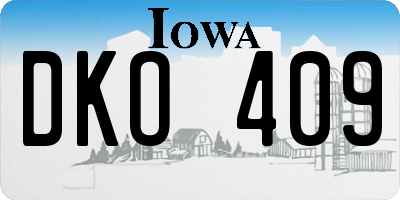 IA license plate DKO409