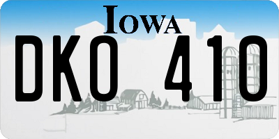 IA license plate DKO410
