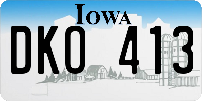 IA license plate DKO413