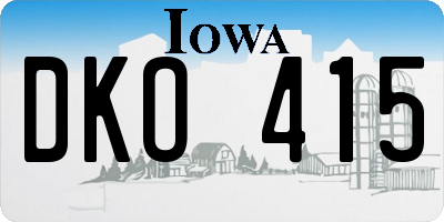 IA license plate DKO415