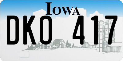 IA license plate DKO417