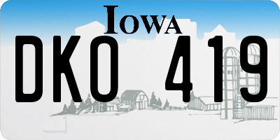 IA license plate DKO419