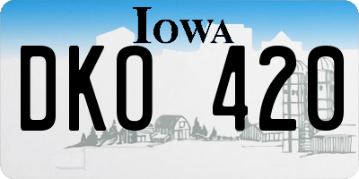 IA license plate DKO420