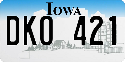 IA license plate DKO421