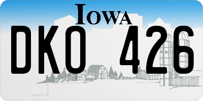 IA license plate DKO426