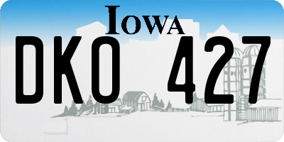 IA license plate DKO427