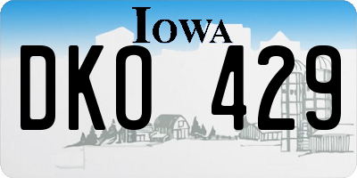 IA license plate DKO429
