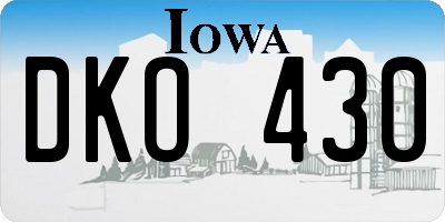 IA license plate DKO430